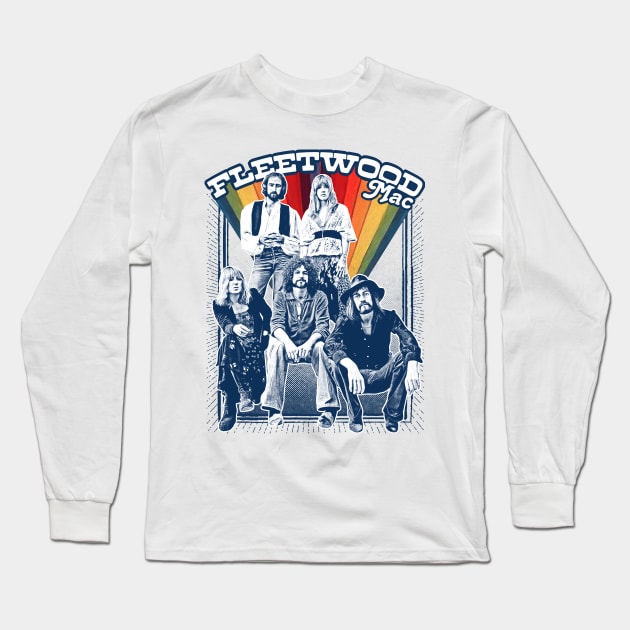 Fleetwood Mac Retro Aesthetic Design Long Sleeve T-Shirt by DankFutura